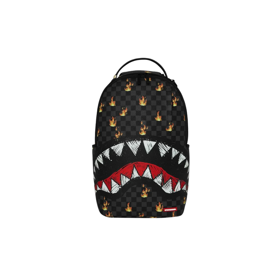 Zaino Sprayground modello scribble fire check fantasia