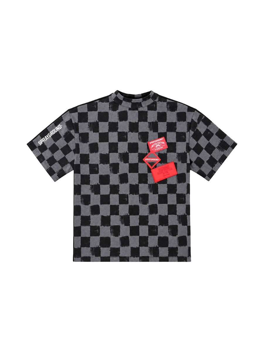 T-shirt Sprayground bambino manica corta turn around nero
