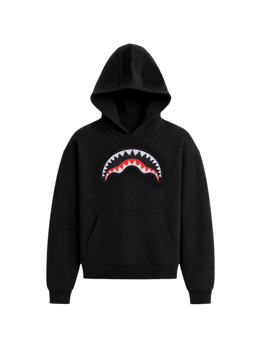 Felpa Sprayground bambino con cappuccio Over Shark nero