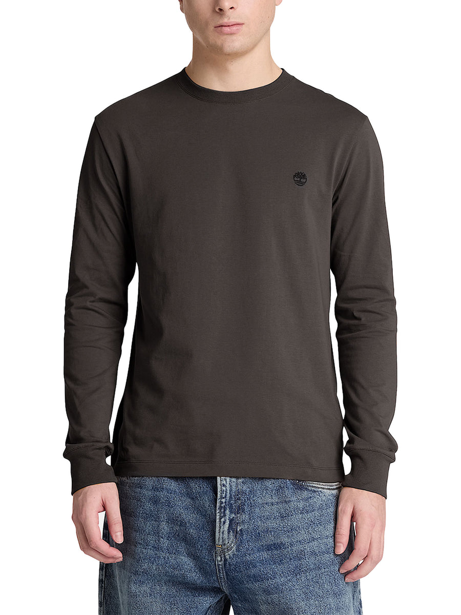 T-shirt Timberland uomo Dunstan River manica lunga grigio scuro