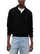 Polo Tommy Jeans uomo slim essential manica lunga nero