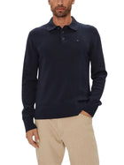 Polo Tommy Jeans uomo in maglia slim essential blu