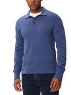 Polo Tommy Jeans uomo slim in maglia con bottoni blu medio