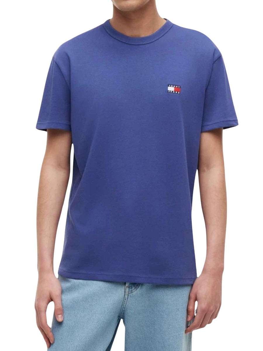 T-shirt Tommy Jeans uomo regular badge manica corta blu medio