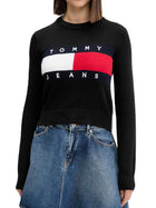 Girocollo Tommy Jeans donna flag nero