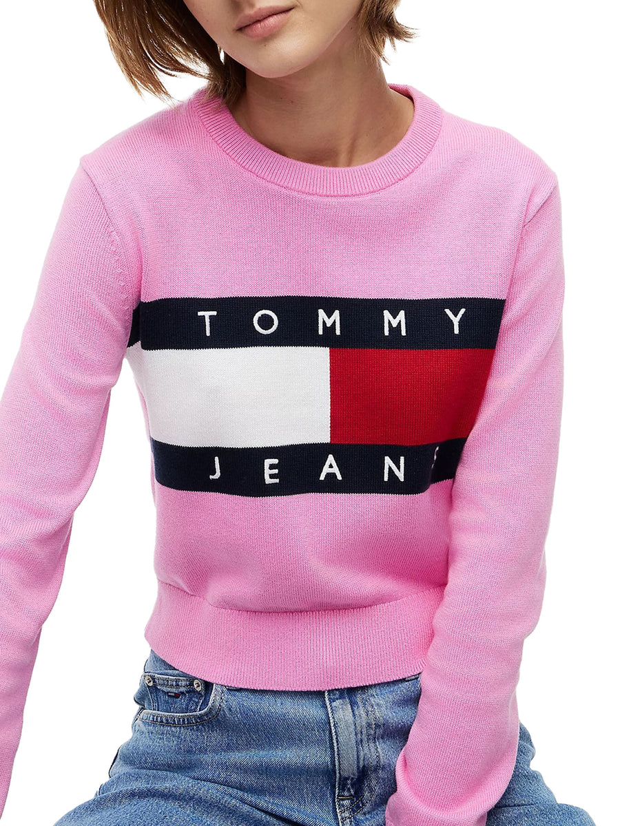 Girocollo Tommy Jeans donna flag rosa