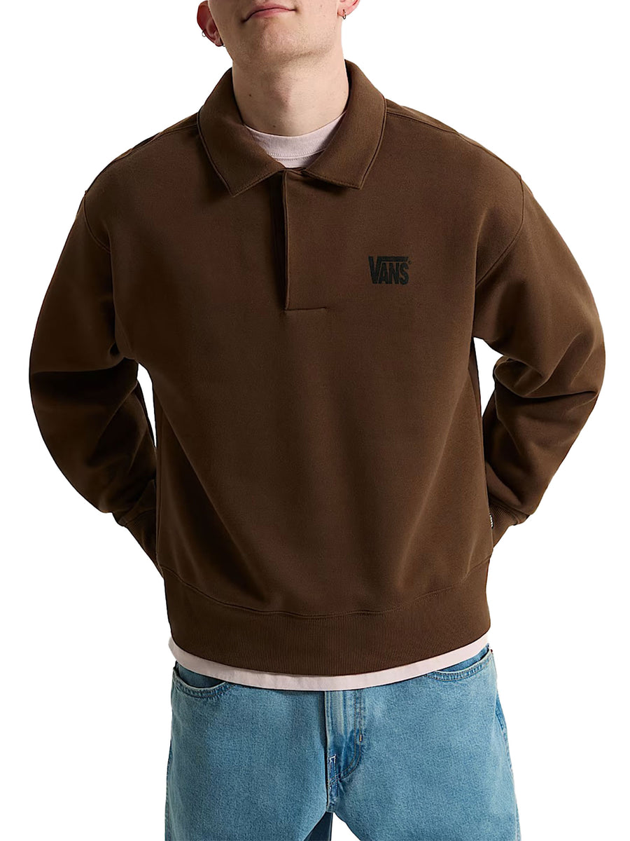 Felpa Vans uomo con logo vintage color cocoa