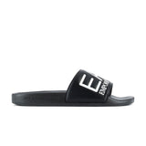 Black maxi logo pvc beach slippers