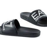 Black maxi logo pvc beach slippers