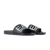 Black maxi logo pvc beach slippers