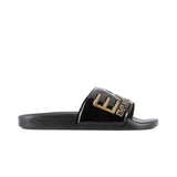 Black/gold maxi logo pvc beach slippers