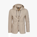 Giacca Trapani con cappuccio e zip in cotone beige