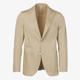 Giacca Napoli monopetto destrutturata in cotone elasticizzato beige