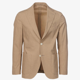 Giacca Napoli monopettoin cotone stretch melangiato tabacco