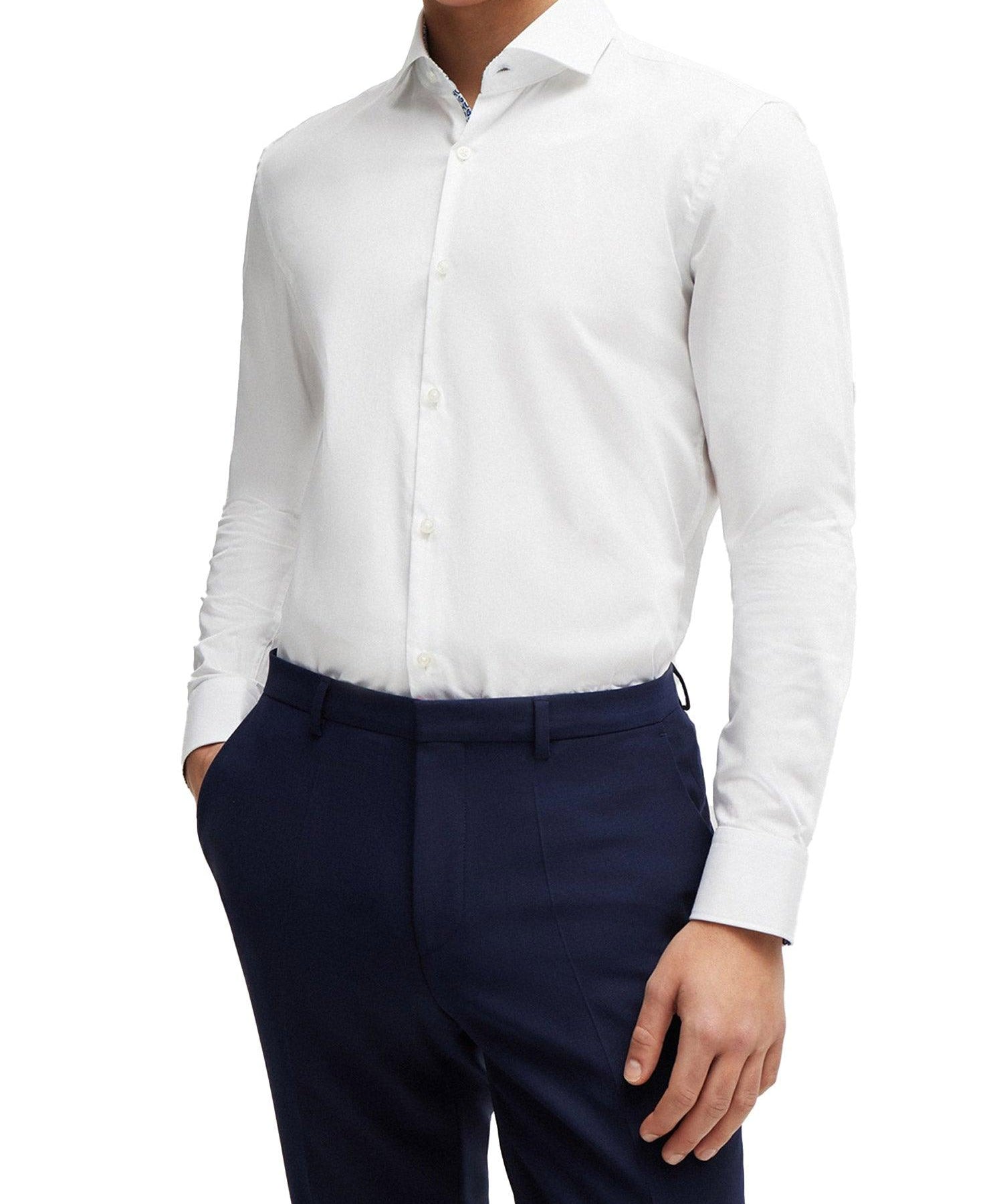 Camicia slim fit con collo francese - CityModa