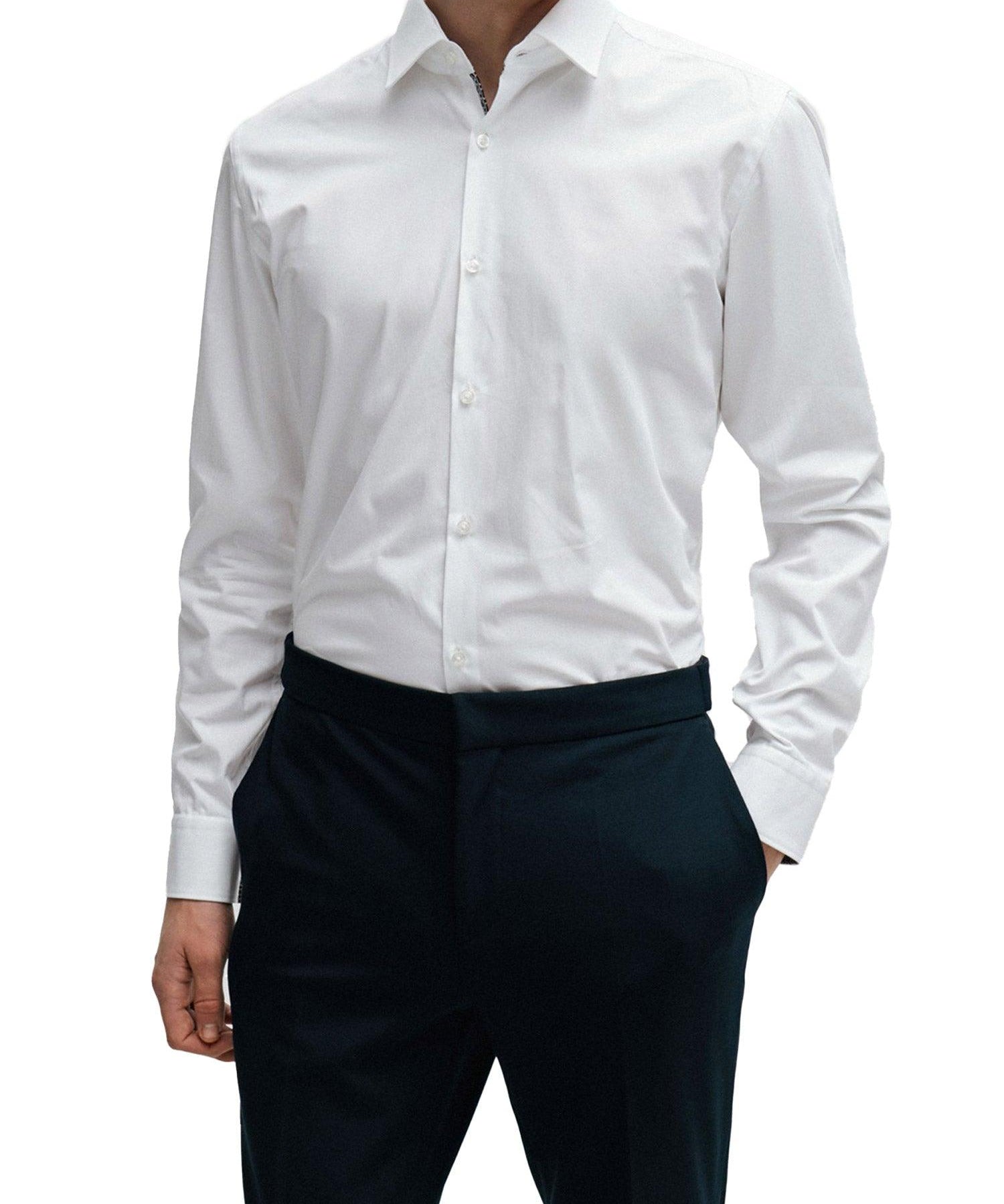 Camicia slim fit con collo Italiano - CityModa