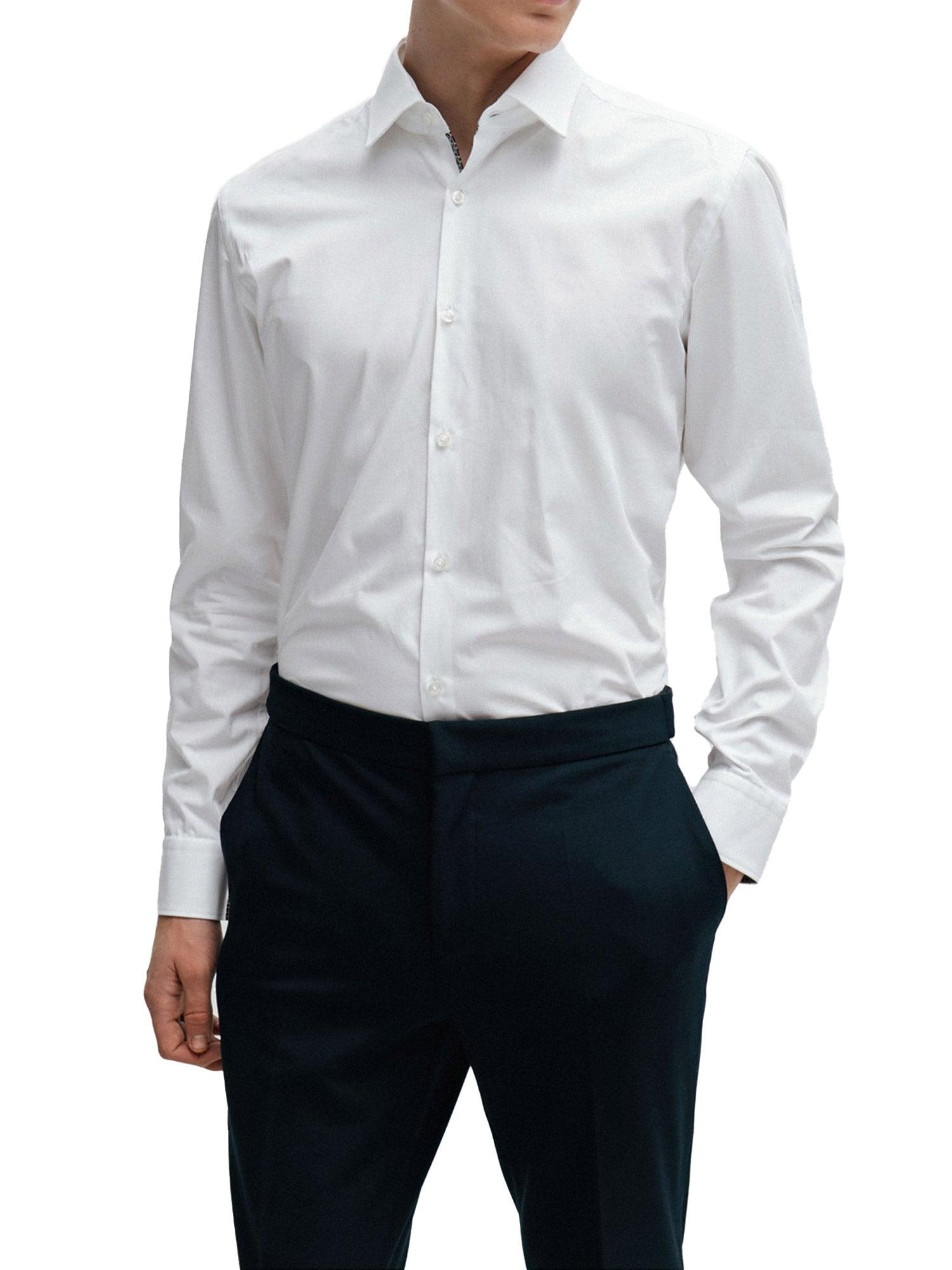 Camicia slim fit con collo Italiano - CityModa