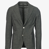 Giacca Napoli monopetto in cotone pied de poule verde