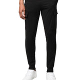 Pantalone jogger cargo felpa nero