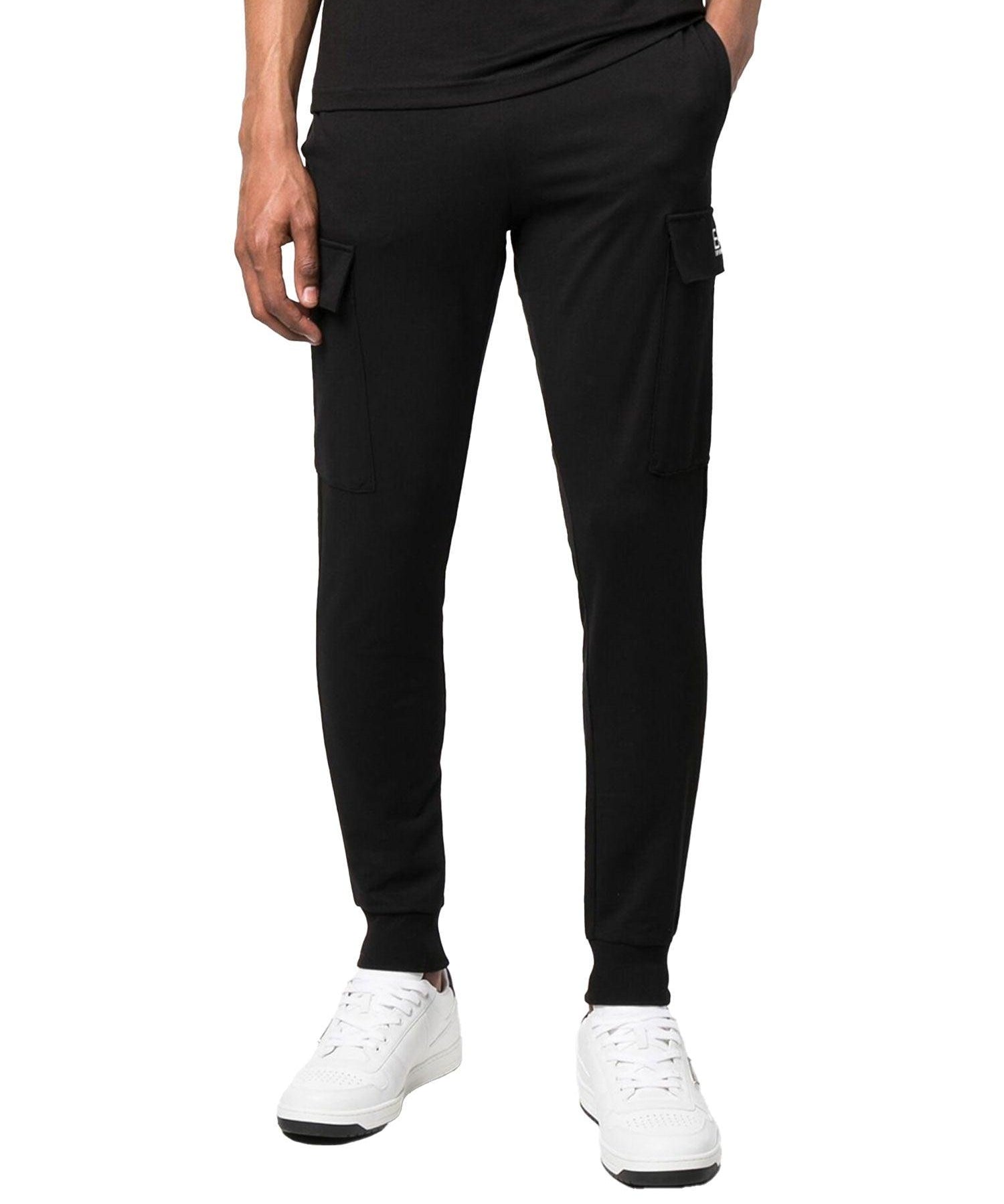 Pantalone jogging cargo felpa nero - CityModa