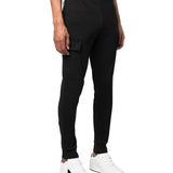 Pantalone jogger cargo felpa nero