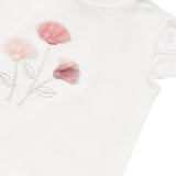 Completo 2 pezzi neonata gonna e t-shirt bianco/rosa