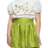 Completo 2 pezzi bambina t-shirt e gonna lime