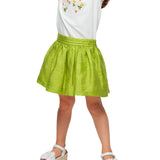 Completo 2 pezzi bambina t-shirt e gonna lime