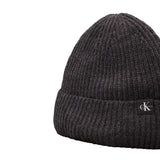 Set cappello e sciarpa in maglia a coste nero