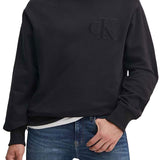 Felpa a maniche lunghe con applique logo nero