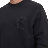 Felpa a maniche lunghe con applique logo nero