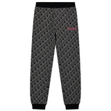 Pantalone jogger con pattern monogram allover nero