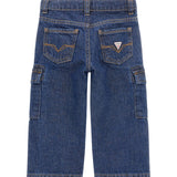 Jeans bambina cargo denim scuro