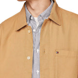 Giacca stile overshirt in twill kaki