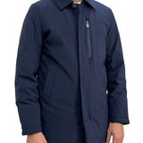 Cappotto trench in softshell blu