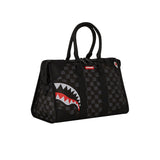 Borsa cartella a tracolla drip Check Shark grigio/nero