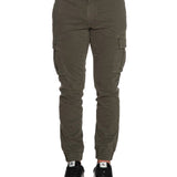 Pantalone cargo Argentati con polsini militare