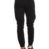 Pantalone cargo Argentati con polsini nero