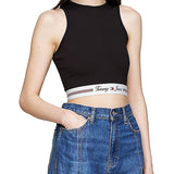 Crop top con dettaglio cut out sul retro nero