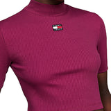 Top cropp collo alto bordeaux