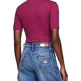 Top cropp collo alto bordeaux