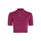 Top cropp collo alto bordeaux