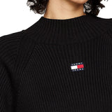 Pullover squadrato con distintivo nero