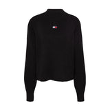 Pullover squadrato con distintivo nero