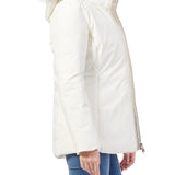 Parka lungo softshell con pelliccia e gilet avorio