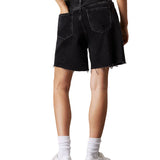 Short bermuda jeans black denim