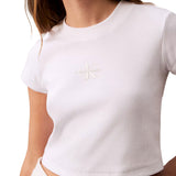 T-shirt manica corta monogram baby bianco
