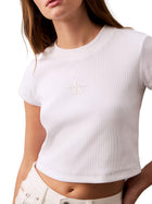 T-shirt manica corta monogram baby bianco