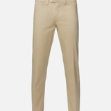 Pantaloni chino Sorrento in cotone stretch con chiusura nascosta ecrù