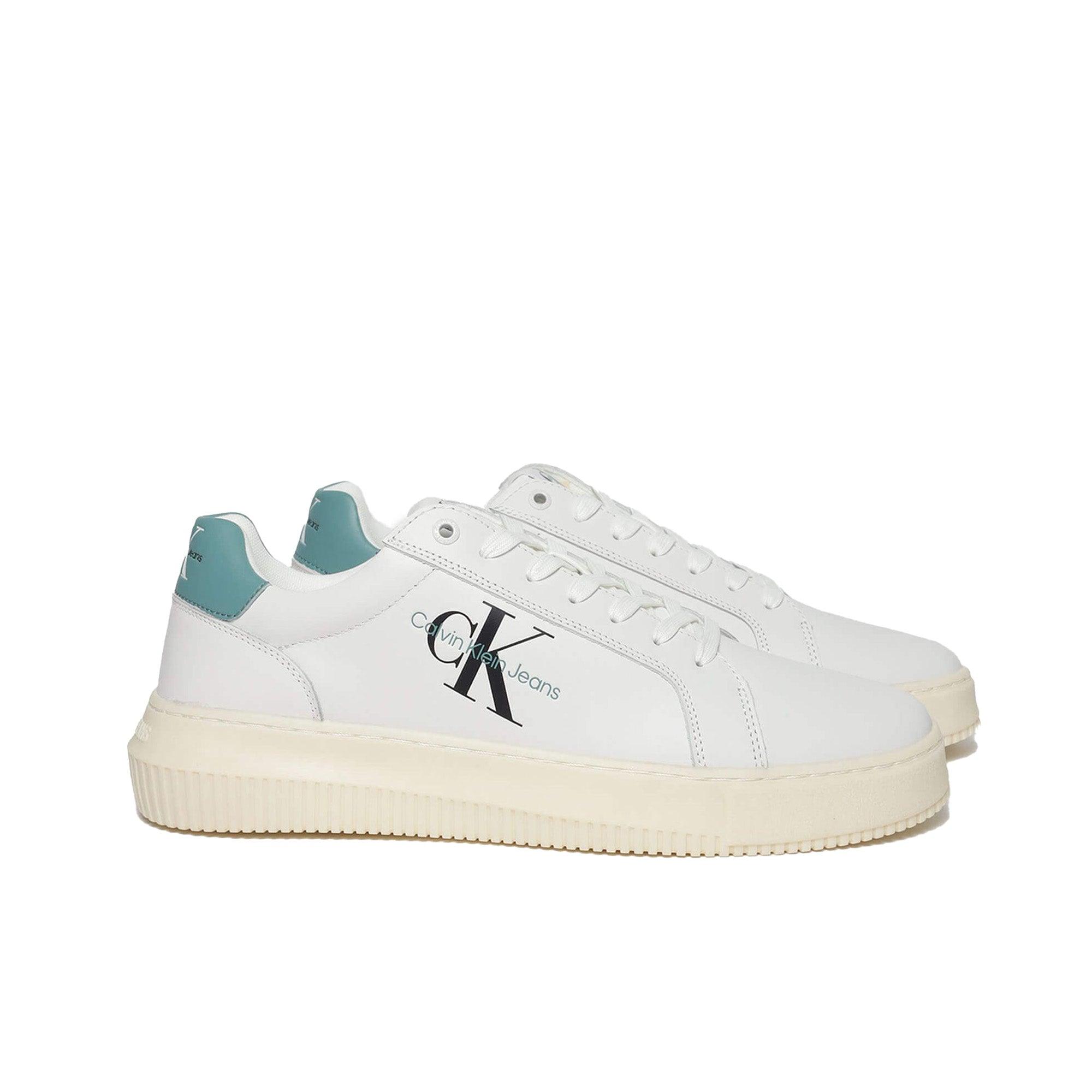 Sneakers Chunky bianco con inserto celeste - CityModa